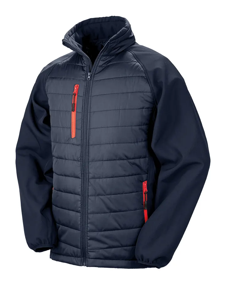Veste softshell rembourrée black compass recyclée Navy / Red
