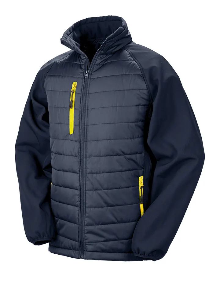 Veste softshell rembourrée black compass recyclée Navy / Yellow