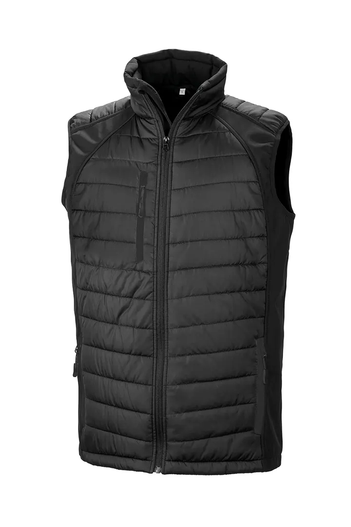 Black compass padded soft shell gilet Black/Black
