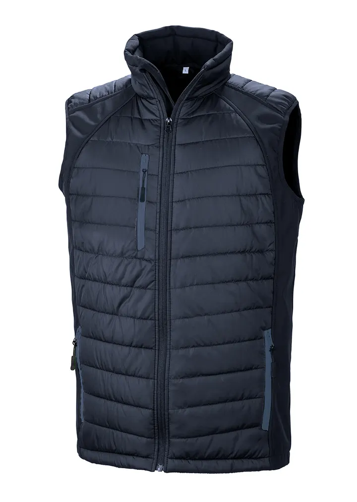 Black compass padded soft shell gilet Navy / Navy