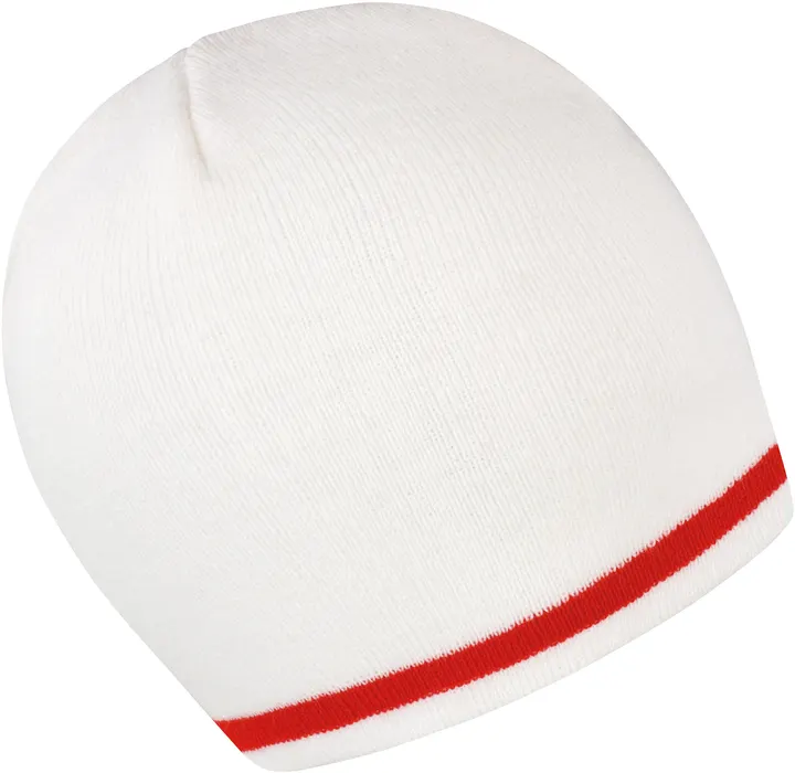 National Beanie White / Red