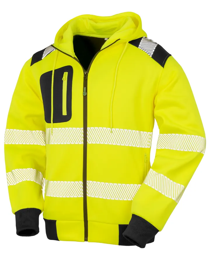 Recyceltes Sicherheits-Kapuzensweatshirt Fluorescent Yellow