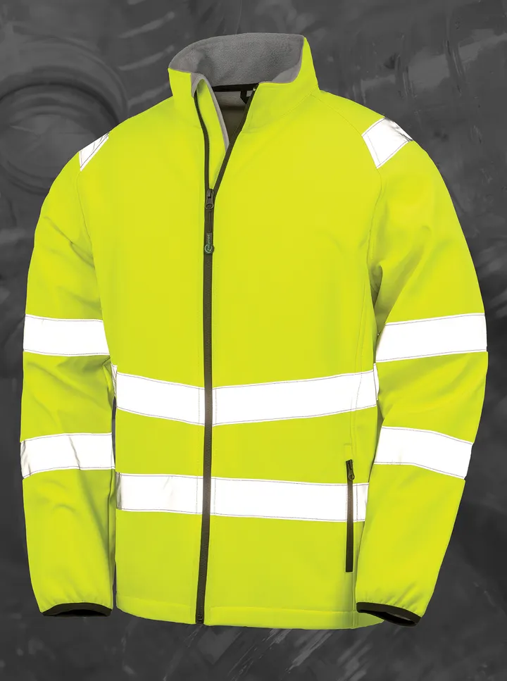 Veste softshell de sécurité recyclée Fluorescent Yellow