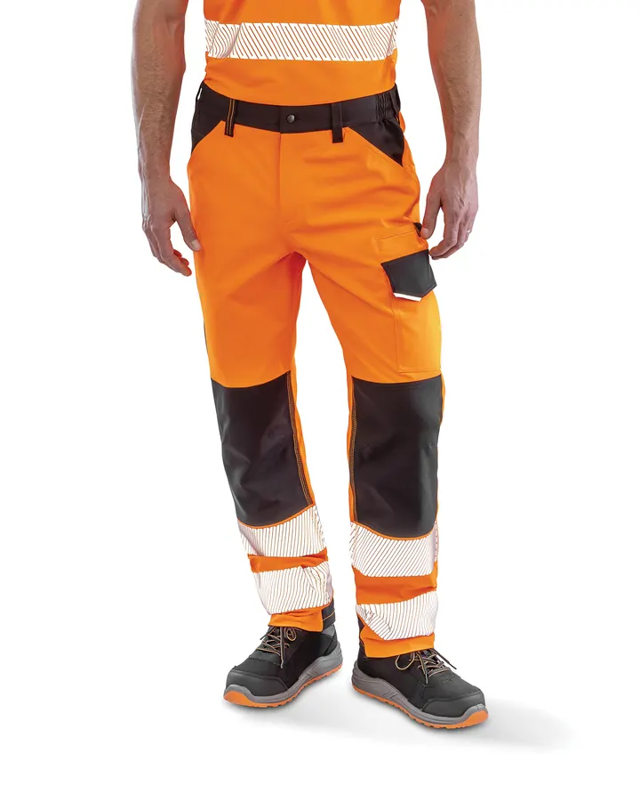 Sicherheitshose Safe-Guard mit Recyclingmaterial Fluorescent Orange