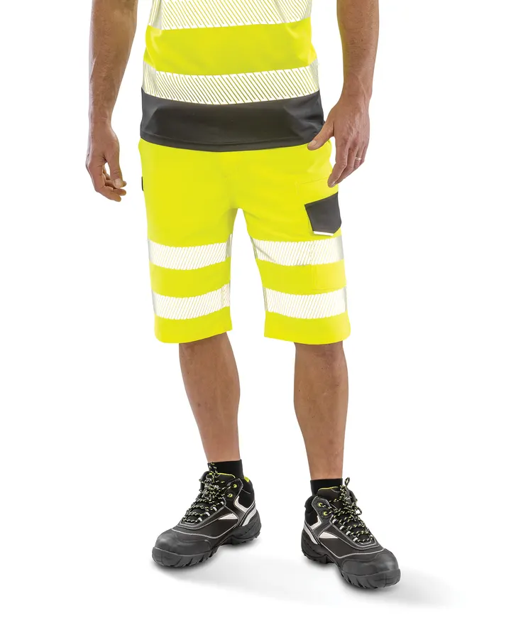 Stretch-Sicherheitsshorts Safe-Guard mit Recyclingmaterial Fluorescent Yellow