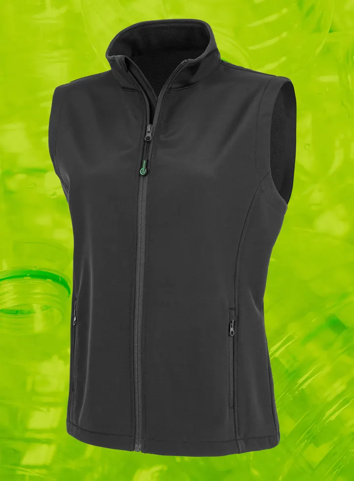 Recycelter Softshell-Bodywarmer für Damen Black