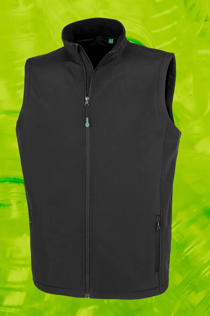 Recycelter Softshell-Bodywarmer für Herren Black