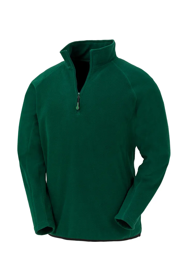 Recycelter Mikrofleece mit Reißverschlusskragen Forest Green