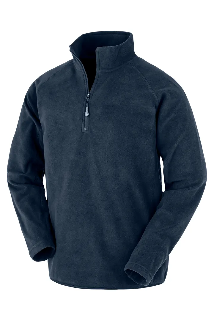 Recycelter Mikrofleece mit Reißverschlusskragen Navy