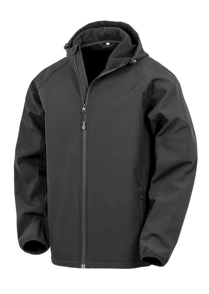 Veste softshell recyclée 3 couches à capuche homme Black