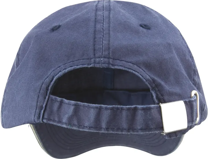 Casquette coton fine ligne lavé avec visière sandwich Navy / Putty