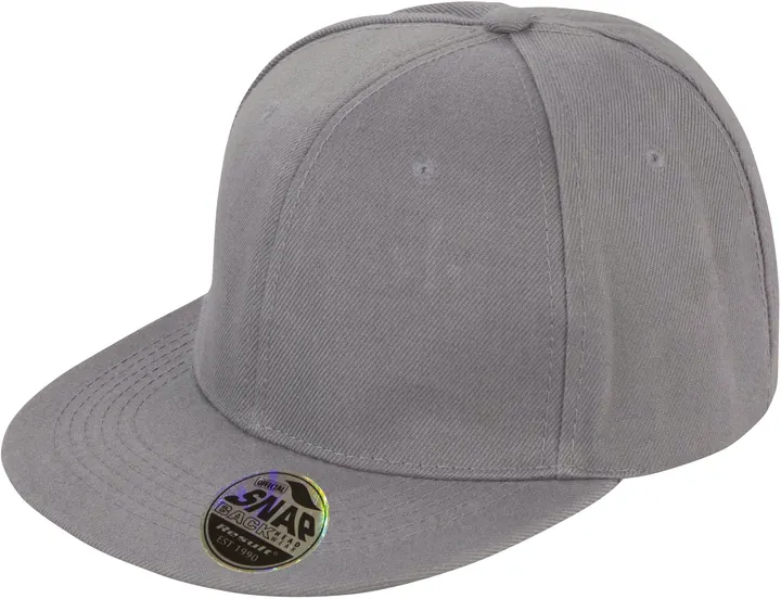 Bronx Original Flat Peak Snapback Cap Heather Grey