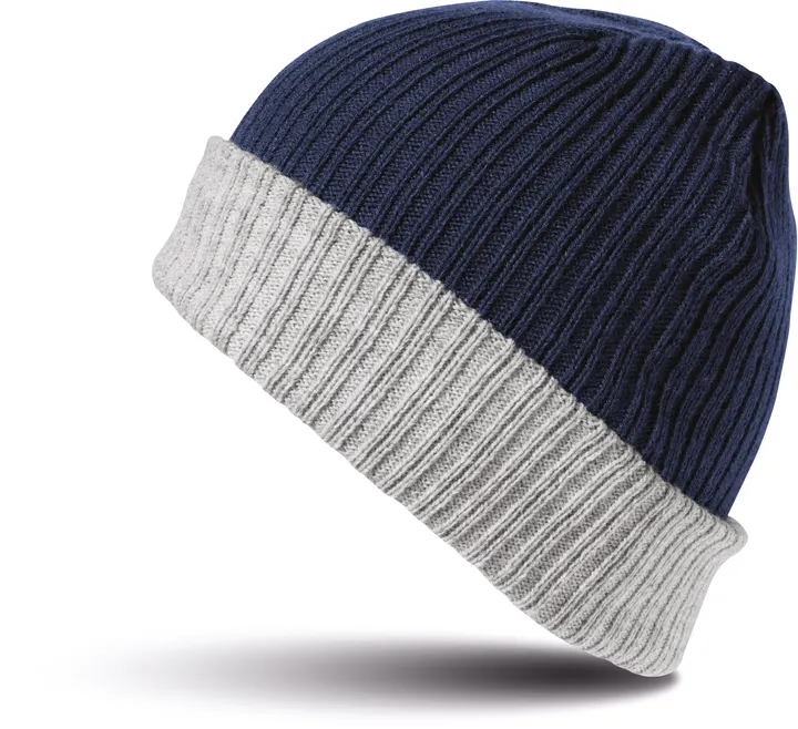 Bonnet tressé Navy / Grey