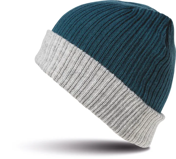 Bonnet tressé Teal / Grey