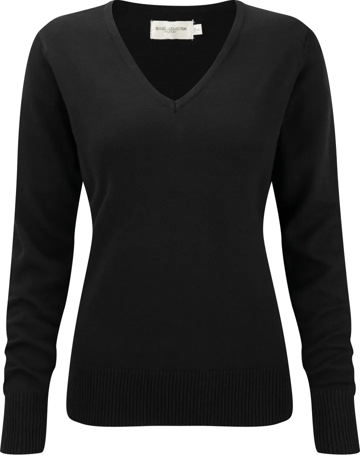 Pullover femme col v Black