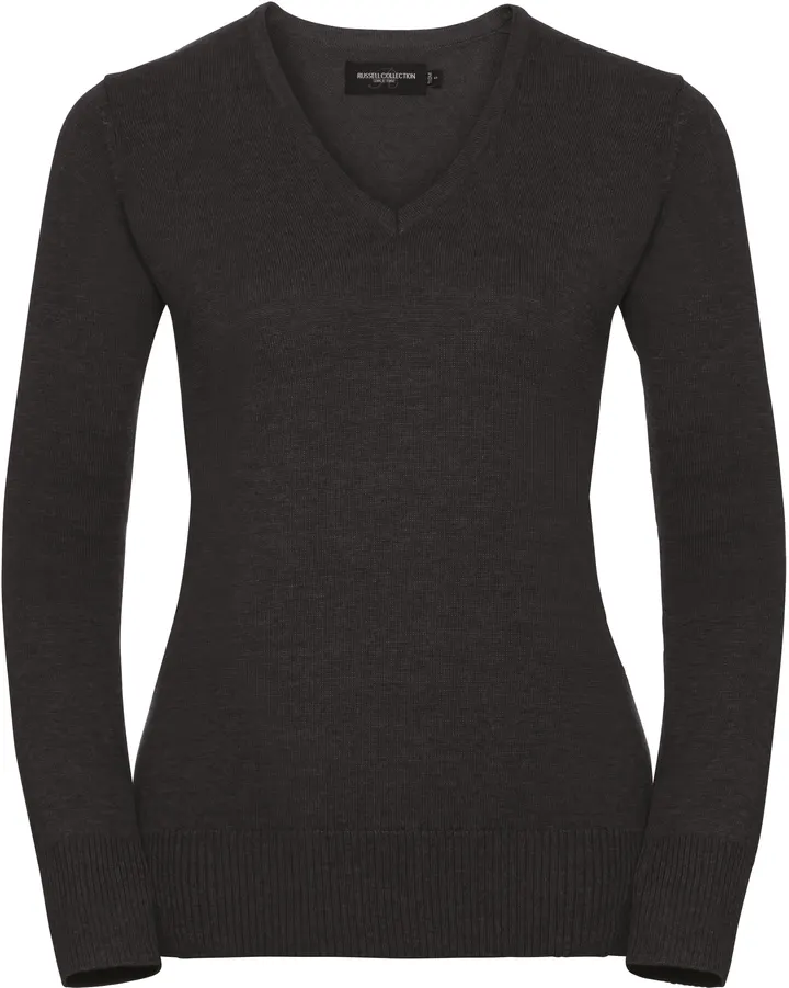 Pullover femme col v Charcoal Marl