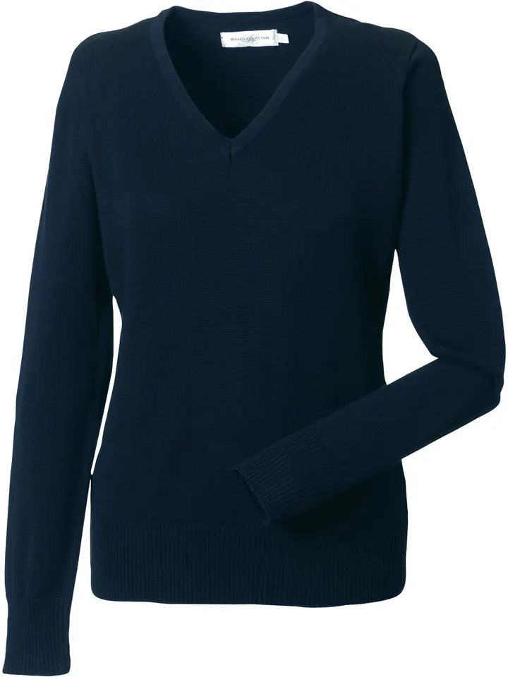 Pullover femme col v French Navy
