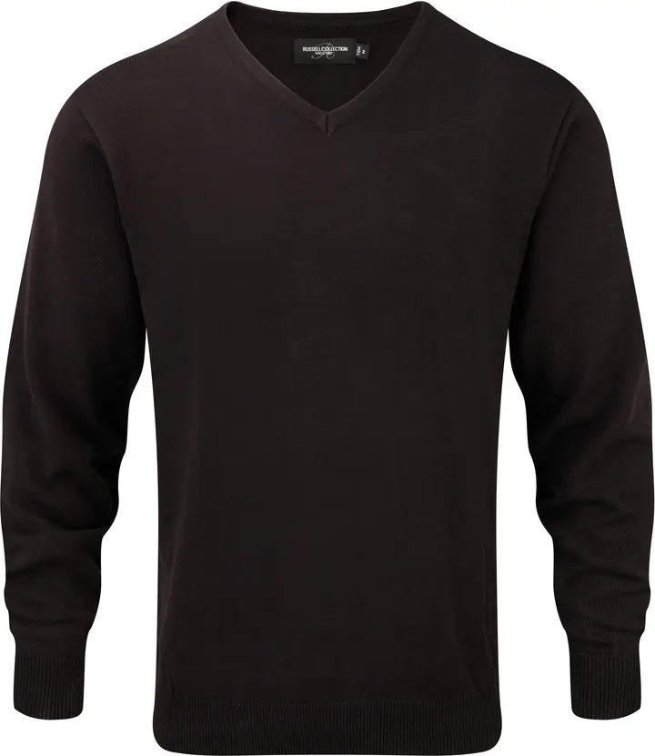 V-neck Knitted Pullover Black