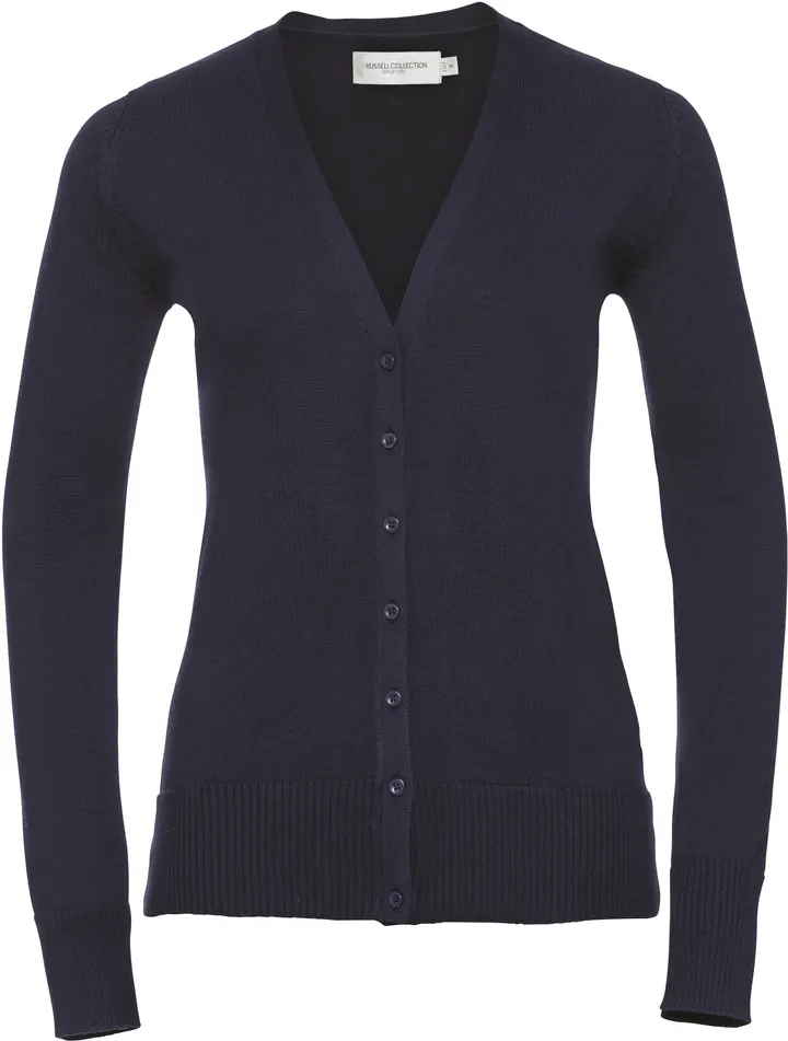 Ladies' V-neck Knitted Cardigan French Navy