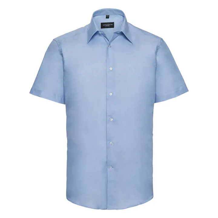 Tailliertes Oxford Hemd -⁠ Kurzarm Oxford Blue
