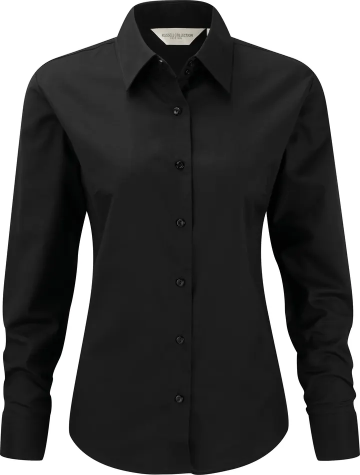 Ladies' Long Sleeve Easy Care Oxford Shirt Black