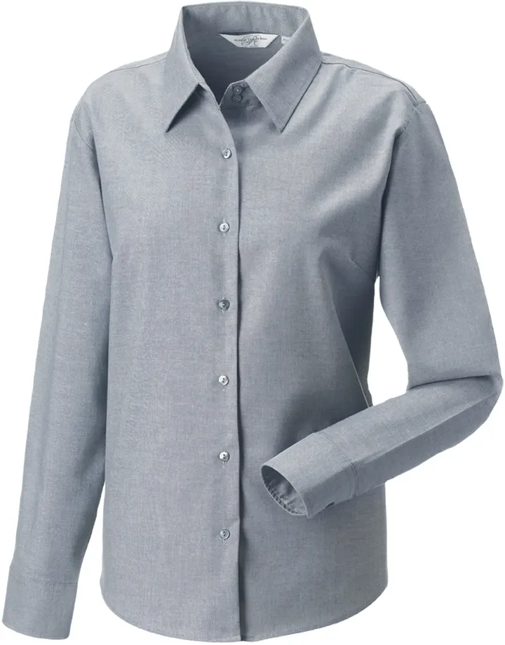 Ladies' Long Sleeve Easy Care Oxford Shirt Silver