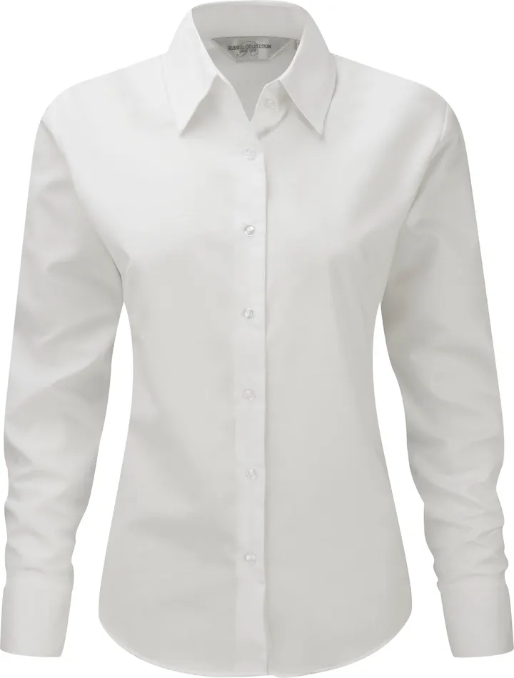 Ladies' Long Sleeve Easy Care Oxford Shirt White