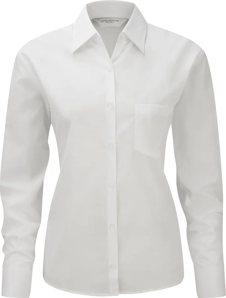 Ladies' Ls Polycotton Popelinehemd White