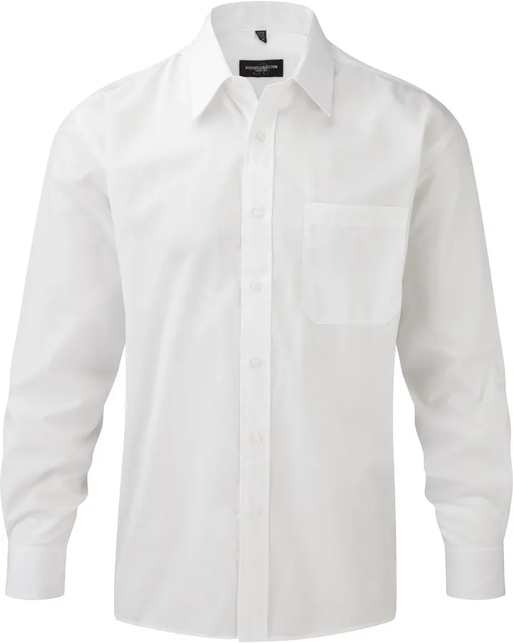 Chemise homme popeline polycoton manches longues White