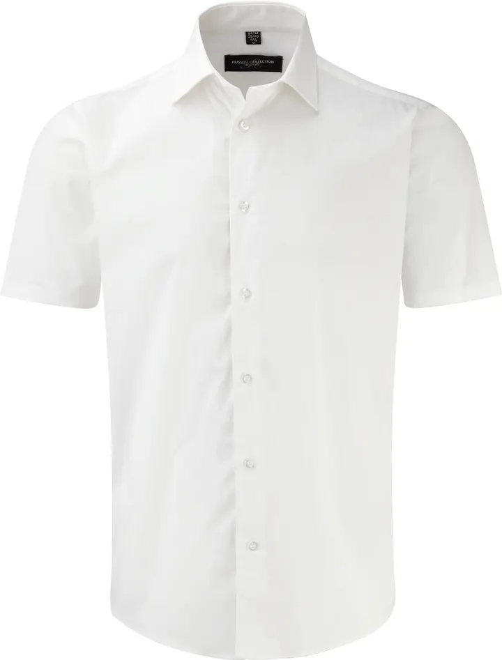 Men's Short Sleeve Easy Care Fitted Shirt White