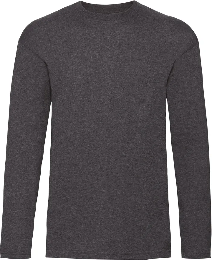 Valueweight Long Sleeve T (61-038-0) Dark Heather Grey