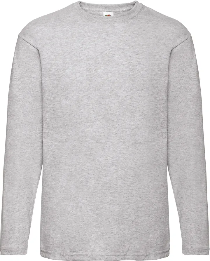 Valueweight Long Sleeve T (61-038-0) Heather Grey