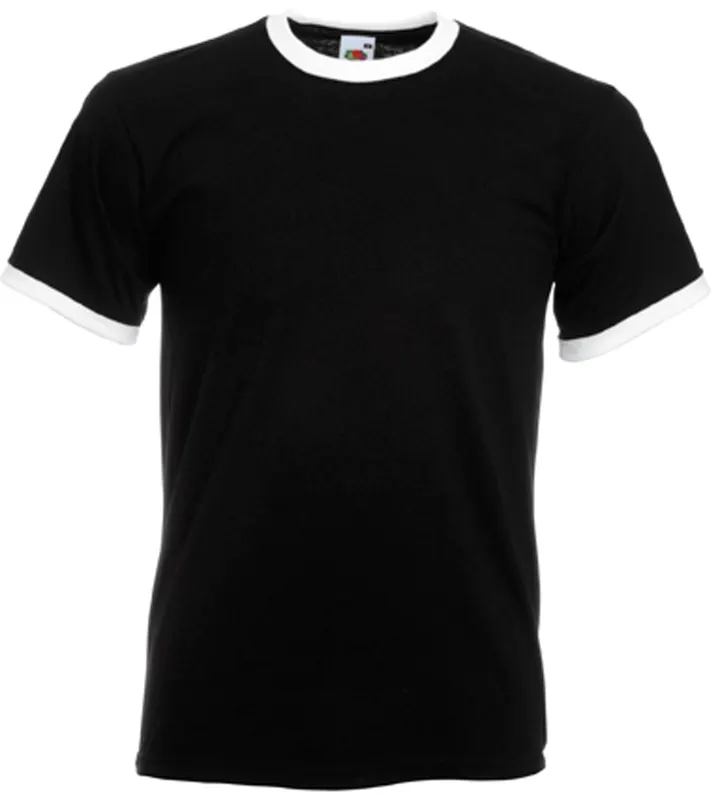 T-shirt Ringer Valueweight Black / White
