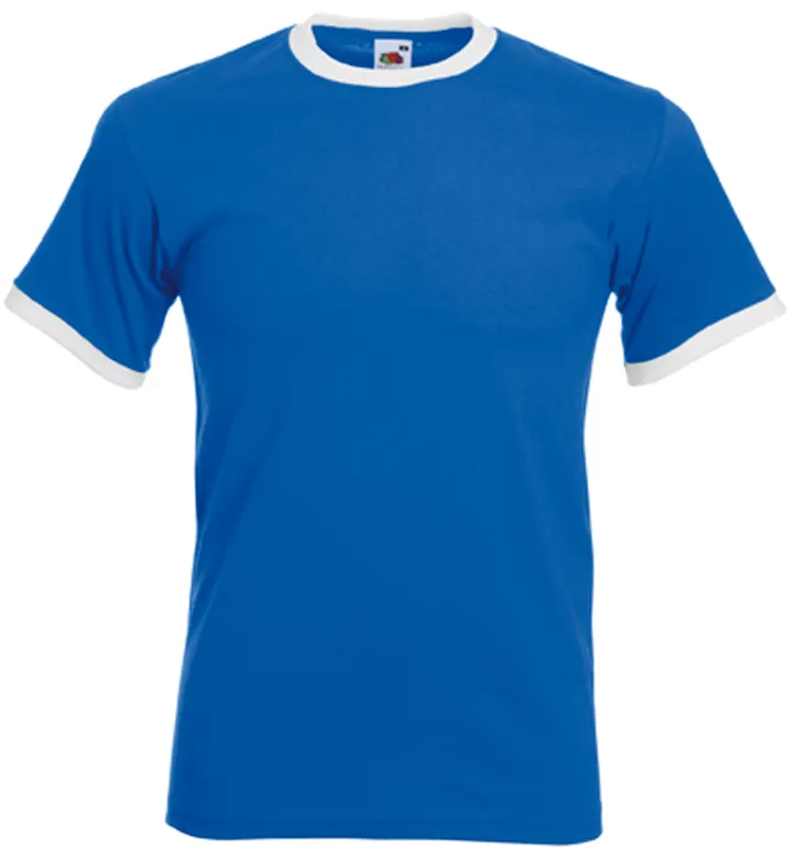 T-shirt Ringer Valueweight Royal Blue / White