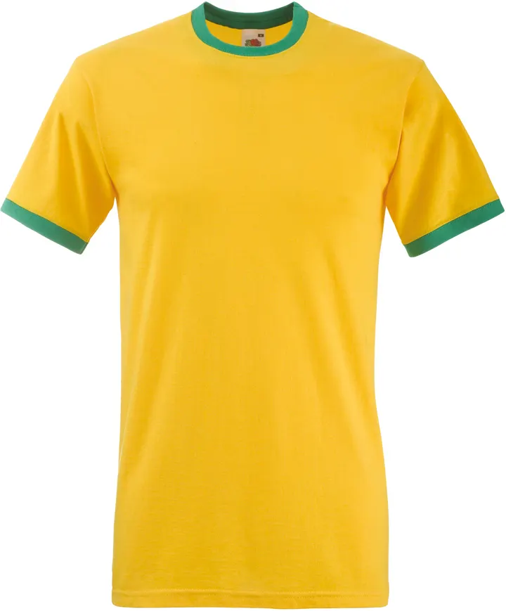 T-shirt Ringer Valueweight Sunflower / Kelly Green
