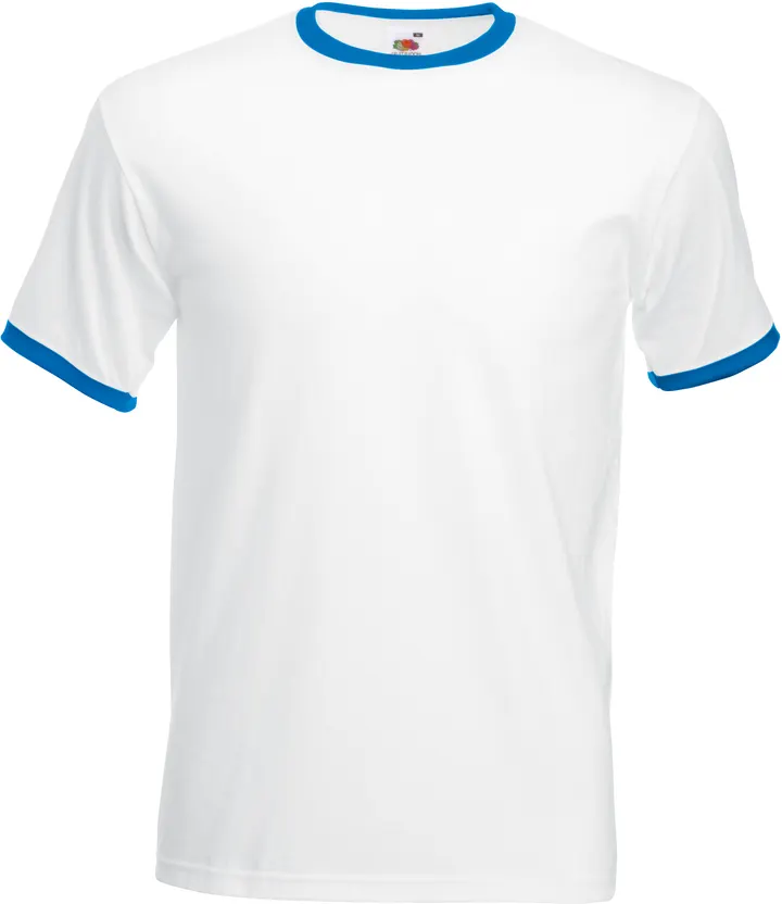 T-shirt Ringer Valueweight White / Royal Blue