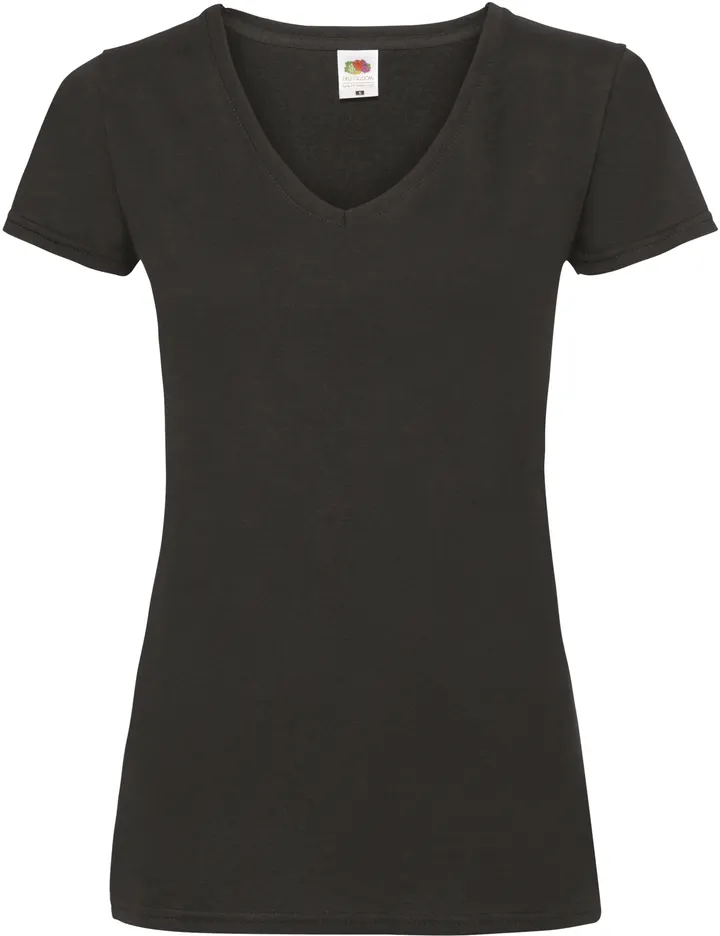 Lady-fit Valueweight V-Neck T (61-398-0) Black