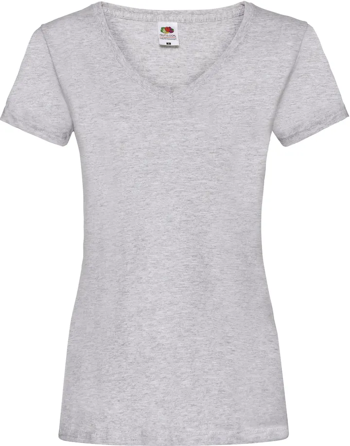 Lady-fit Valueweight V-Neck T (61-398-0) Heather Grey