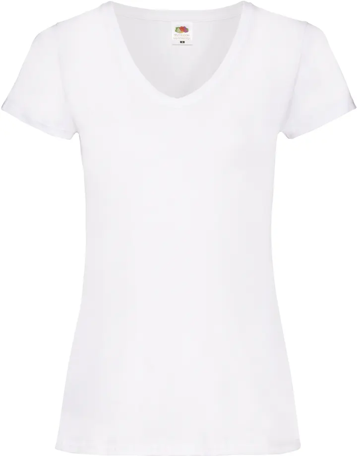 Lady-fit Valueweight V-Neck T (61-398-0) White