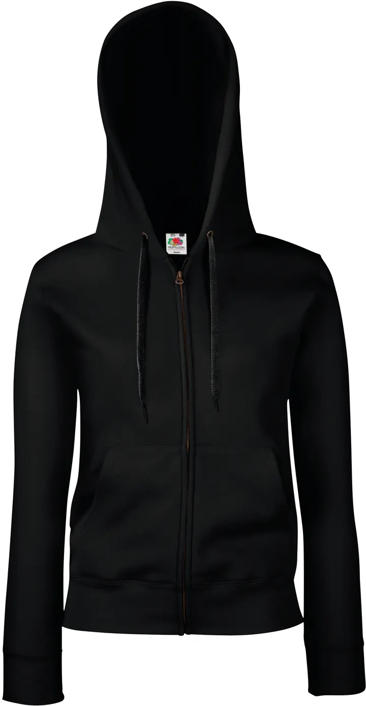 Lady-fit Premium Hooded Sweat Jacket (62-118-0) Black