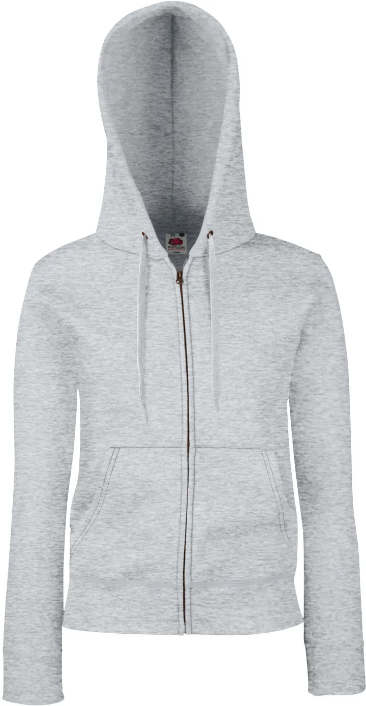 Lady-fit Premium Hooded Sweat Jacket (62-118-0) Heather Grey