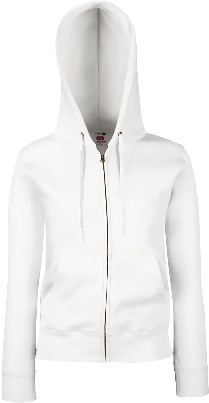 Lady-fit Premium Hooded Sweat Jacket (62-118-0) White