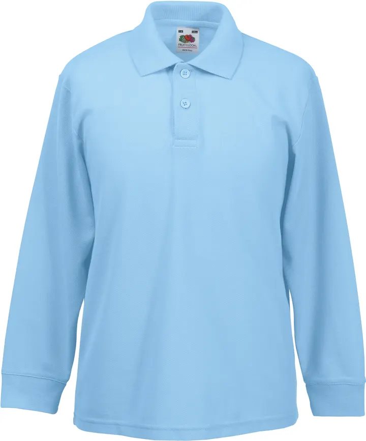 Polo enfant 65/35 manches longues Sky Blue