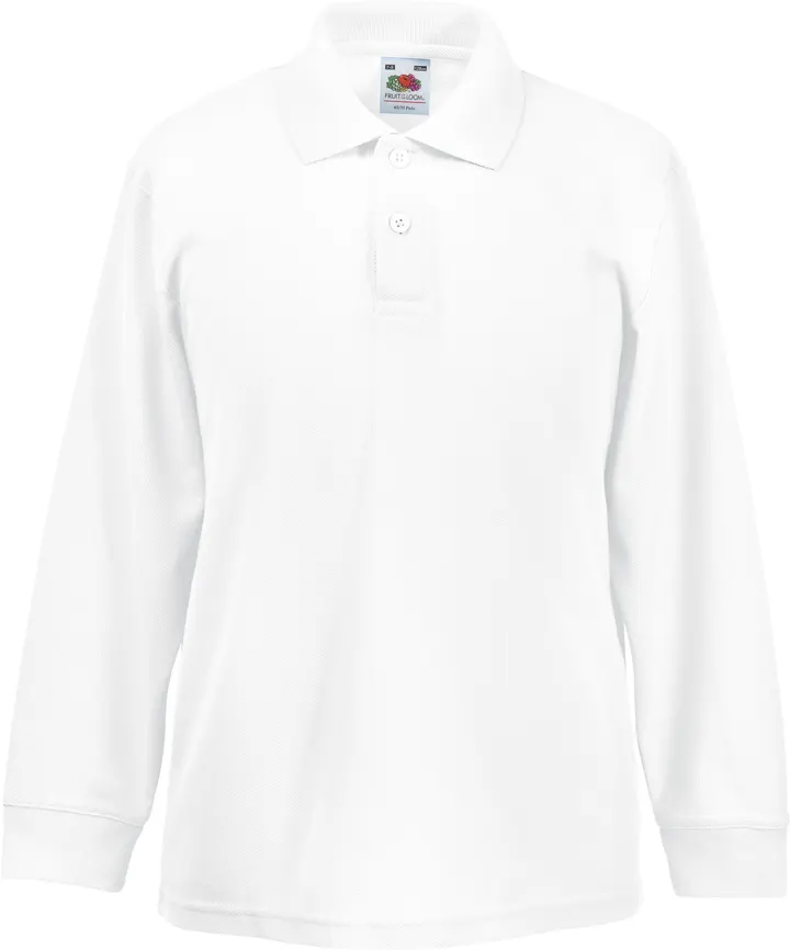 Polo enfant 65/35 manches longues White