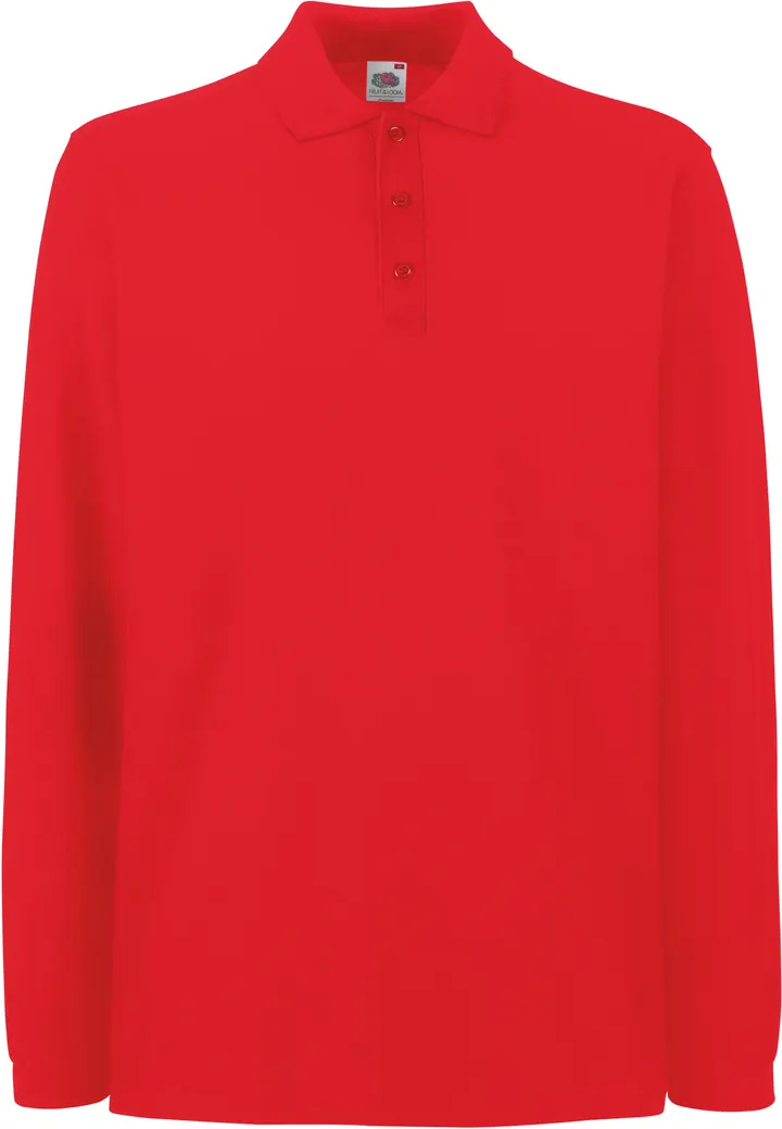 Premium Long Sleeve Polo (63-310-0) Red