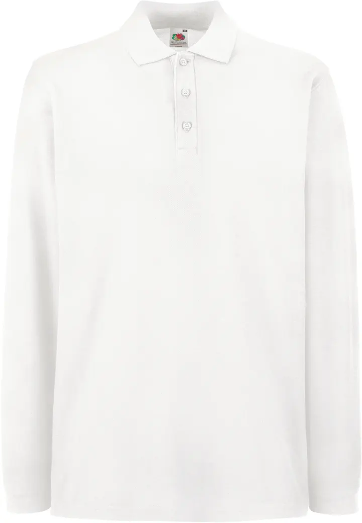 Premium Long Sleeve Polo (63-310-0) White