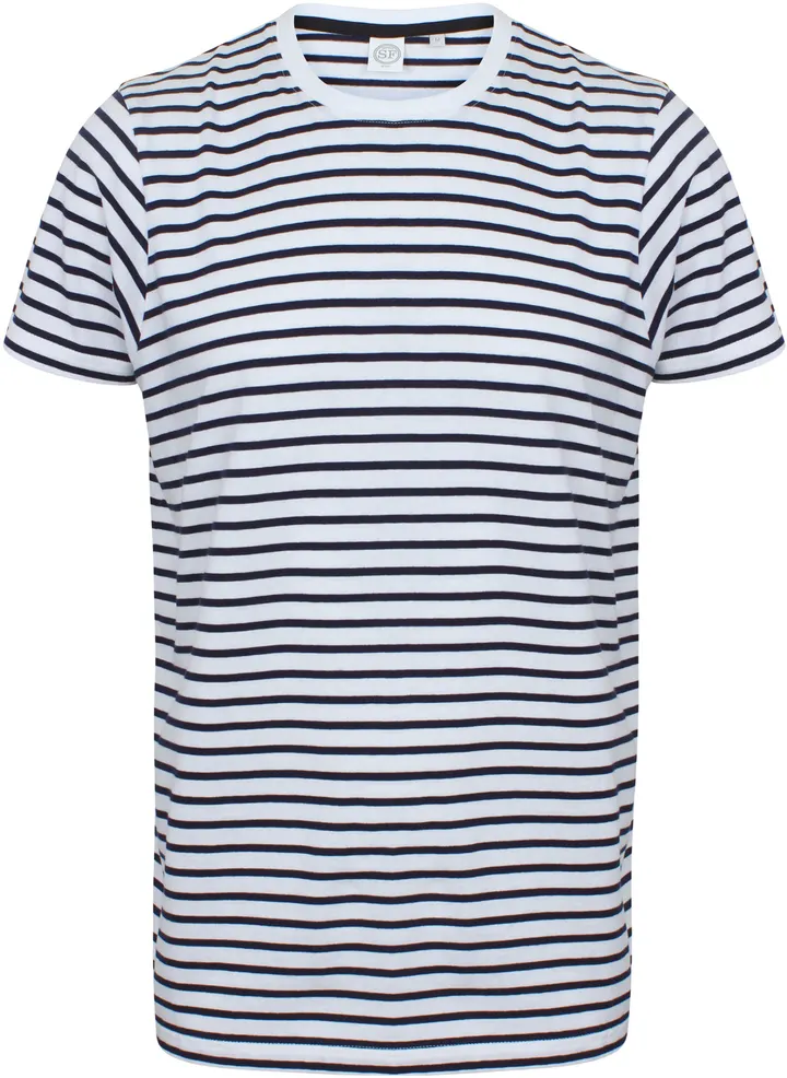 Unisex Striped T-shirt White / Oxford Navy