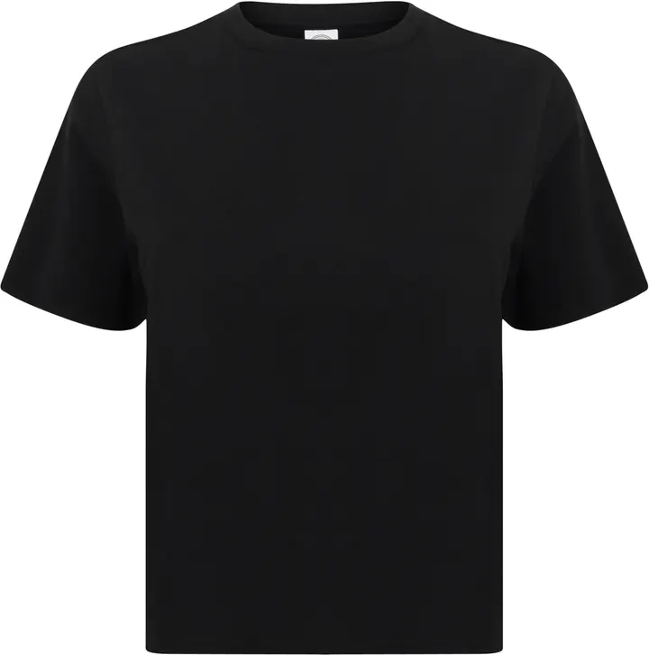 Kurzes, eckig geschnittenes damen-t-shirt Black