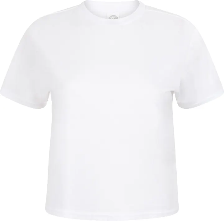 Kurzes, eckig geschnittenes damen-t-shirt White