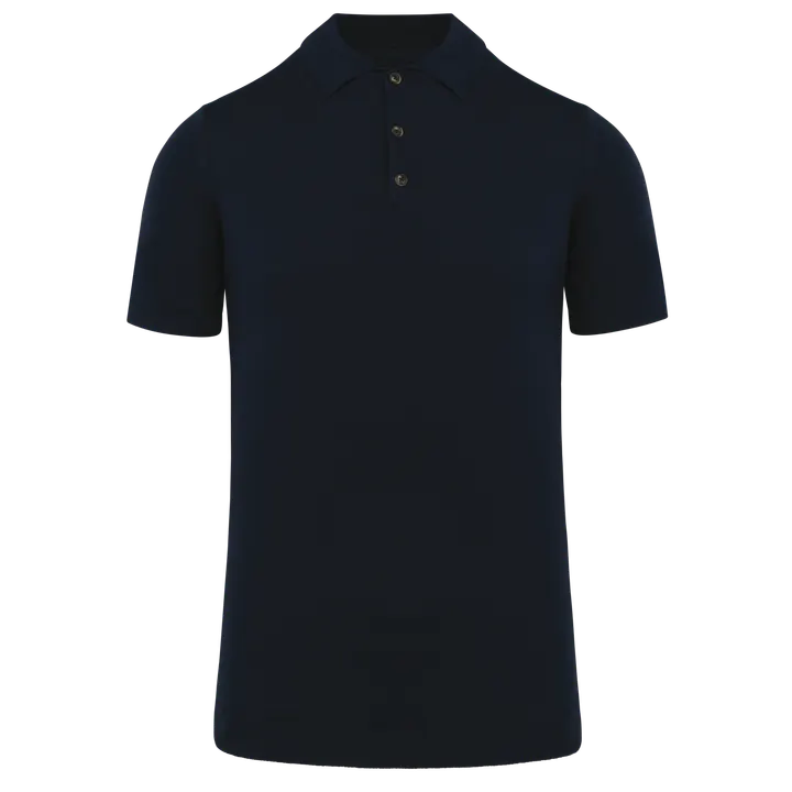 Umweltfreundliches Herren-Polohemd aus Strick Navy Blue
